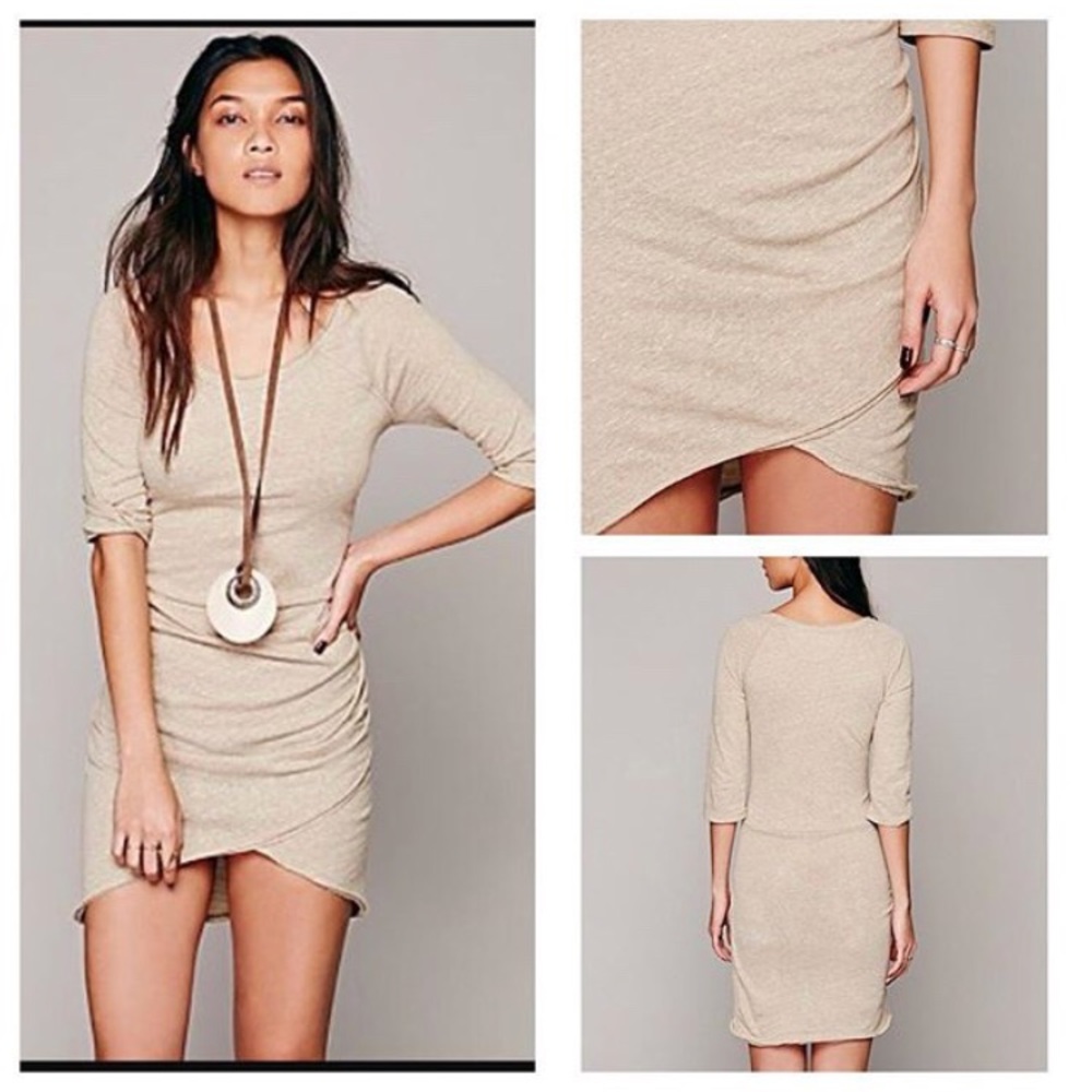free people beach dress cream tan